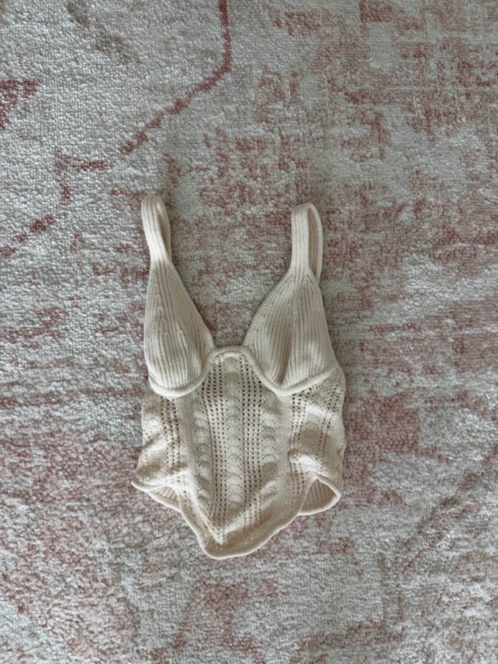Garage Cream Knit Crop Top